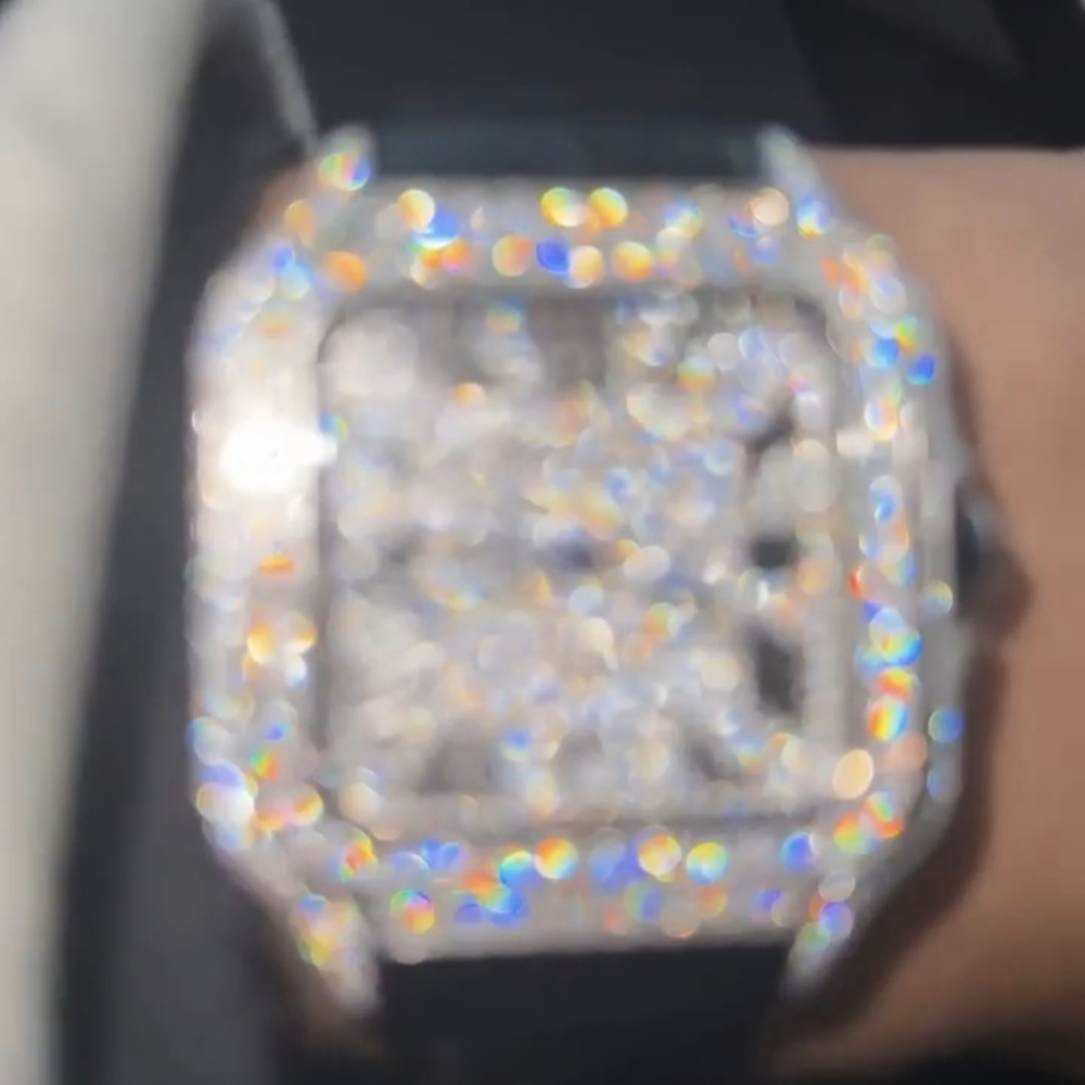 Iced Out Mossinite Automatic Square Luxury Mechanical Bust Down Watch - Picture 14 of 15